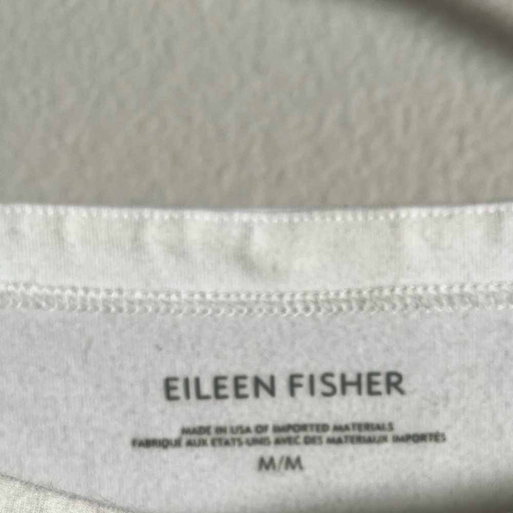 Eileen Fisher White Boat Neck Pocket Tunic Medium Minimalist chic - Picture 3 of 6